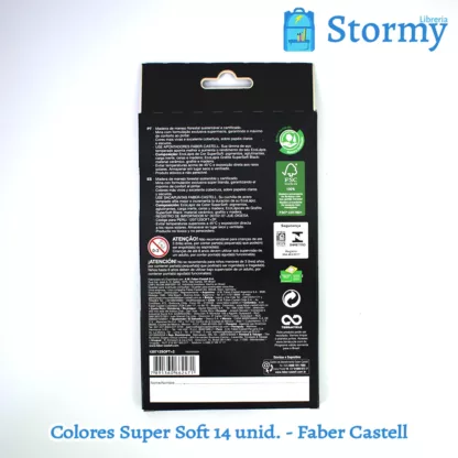 Colores Super Soft de 14 unidades marca faber Castell atras