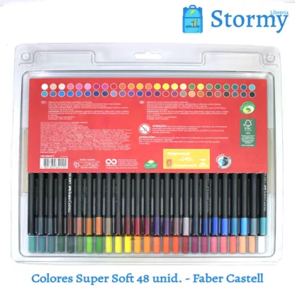 Colores Super Soft de 48 unidades marca faber Castell atras