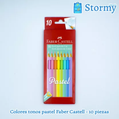 Colores tonos pastel Faber Castell - 10 piezas adelante