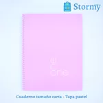 Cuaderno tamaño carta tapa pastel lila adelante