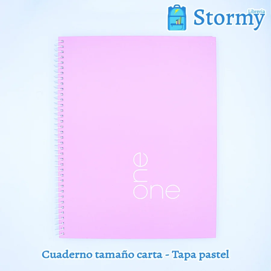 Cuaderno tamaño carta tapa pastel lila adelante