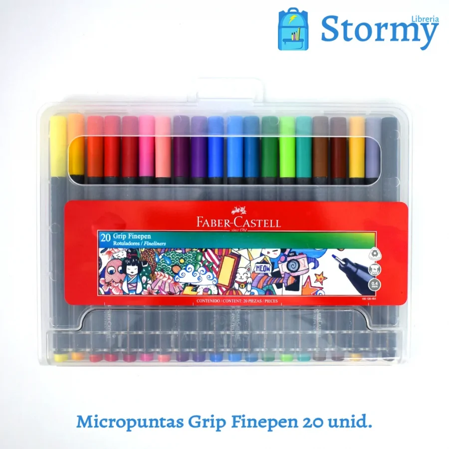 Micropuntas_Grip_Finepen_20_unidades_marca_Faber_Castell_delante