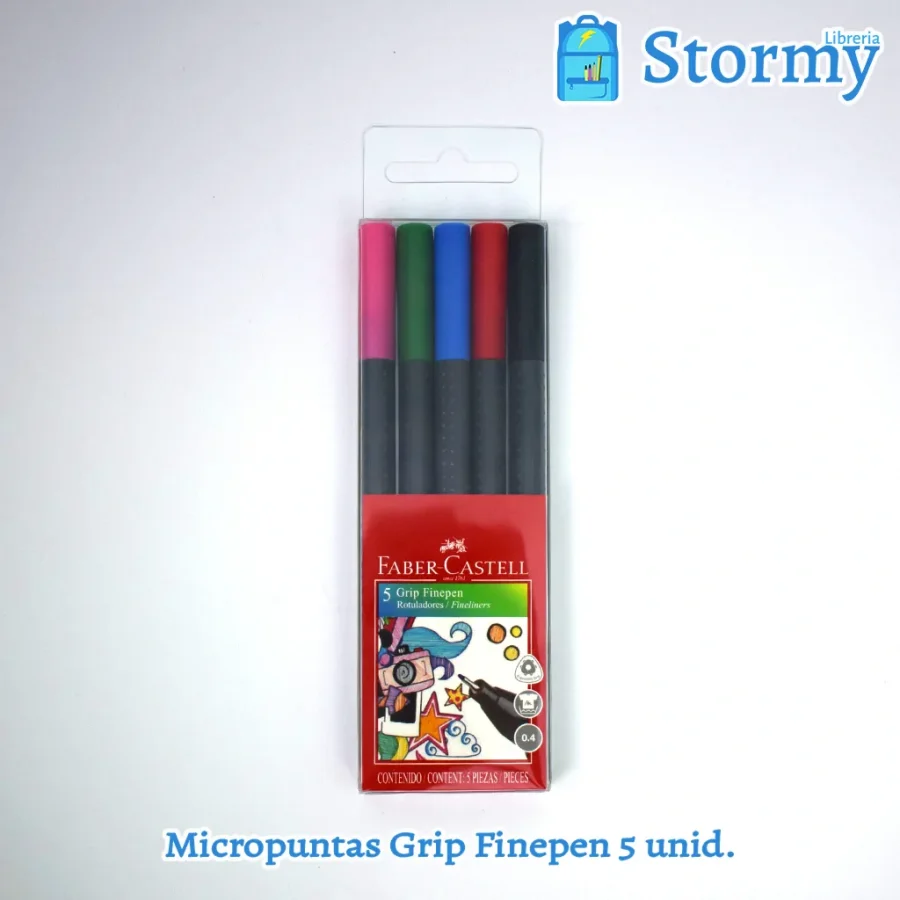 Micropuntas_Grip_Finepen_5_unidades_marca_faber_castell_adelante