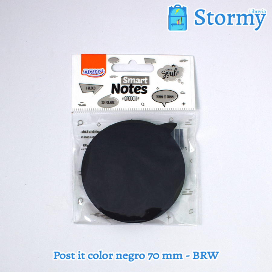 Post it color negro de 70 mm marca BRW adelante