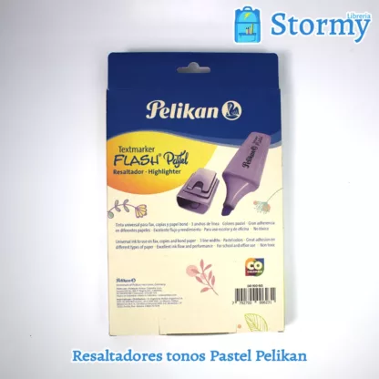 Resaltadores tonos pastel marca Pelikan atras