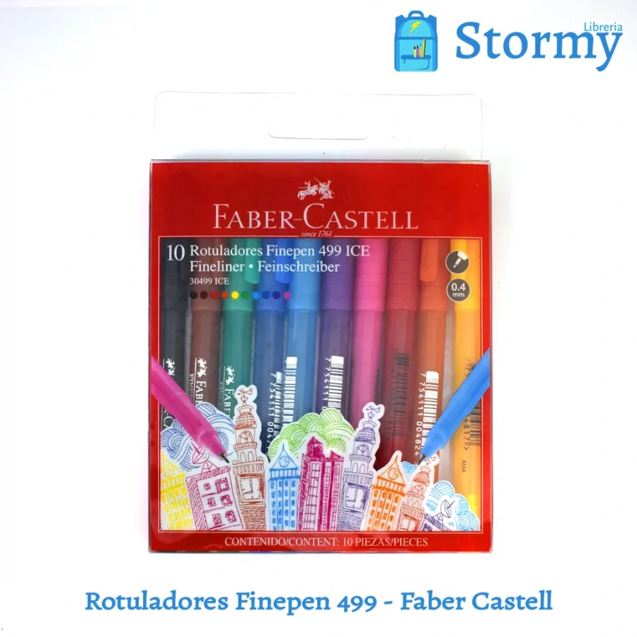 Rotuladores Finepen 499 marca Faber Castell adelante