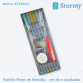 Stabilo point 68 metallic - set de 6 unidades