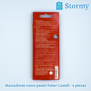 Marcadores tonos pastel Faber Castell - 6 piezas atras