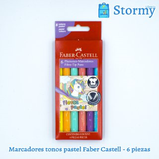 Marcadores tonos pastel Faber Castell - 6 piezas delante