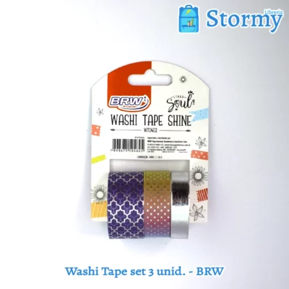 Washi Tape set 3 unidades marca BRW atras
