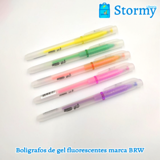 Boligrafos de gel Fluorescentes marca BRW
