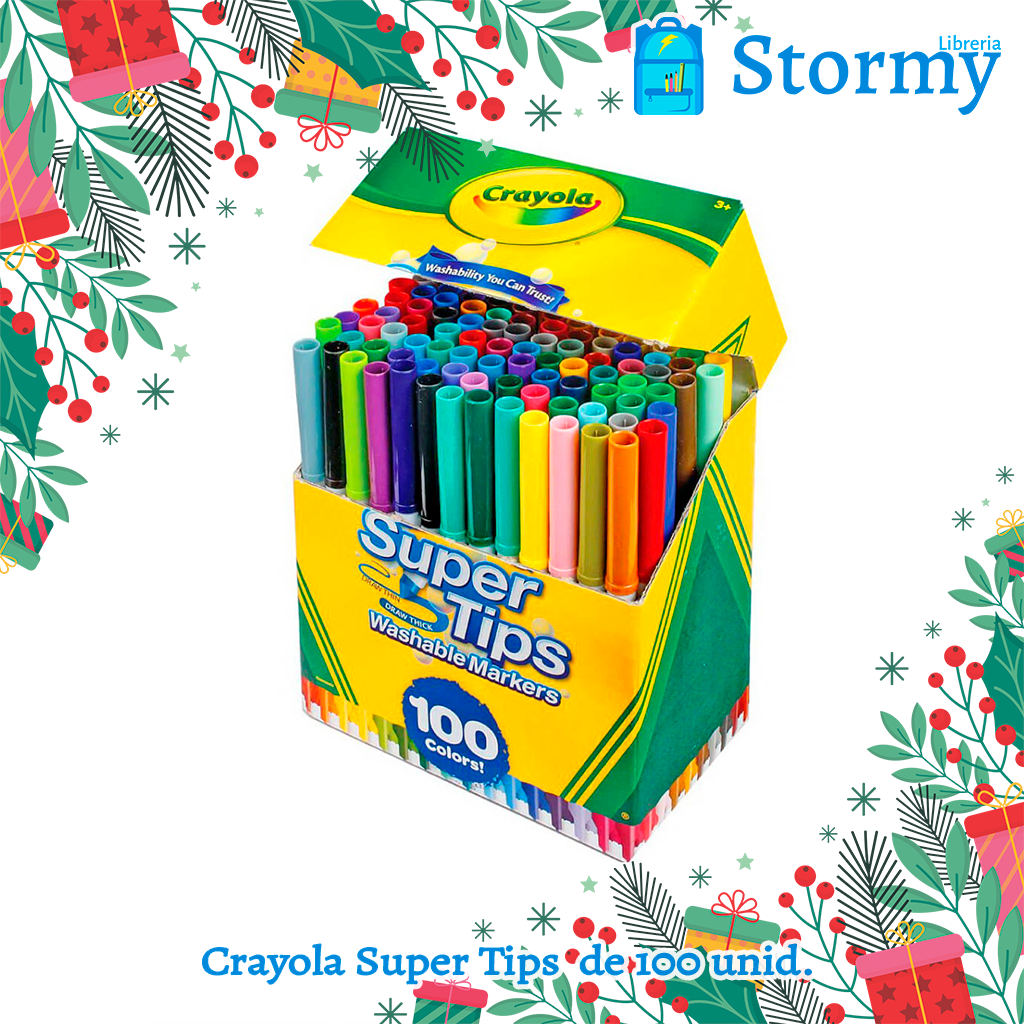Crayola Super Tips 100 unid. - Libreria Stormy