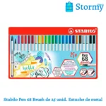 Stabilo pen 68 de 25 unid estuche metal