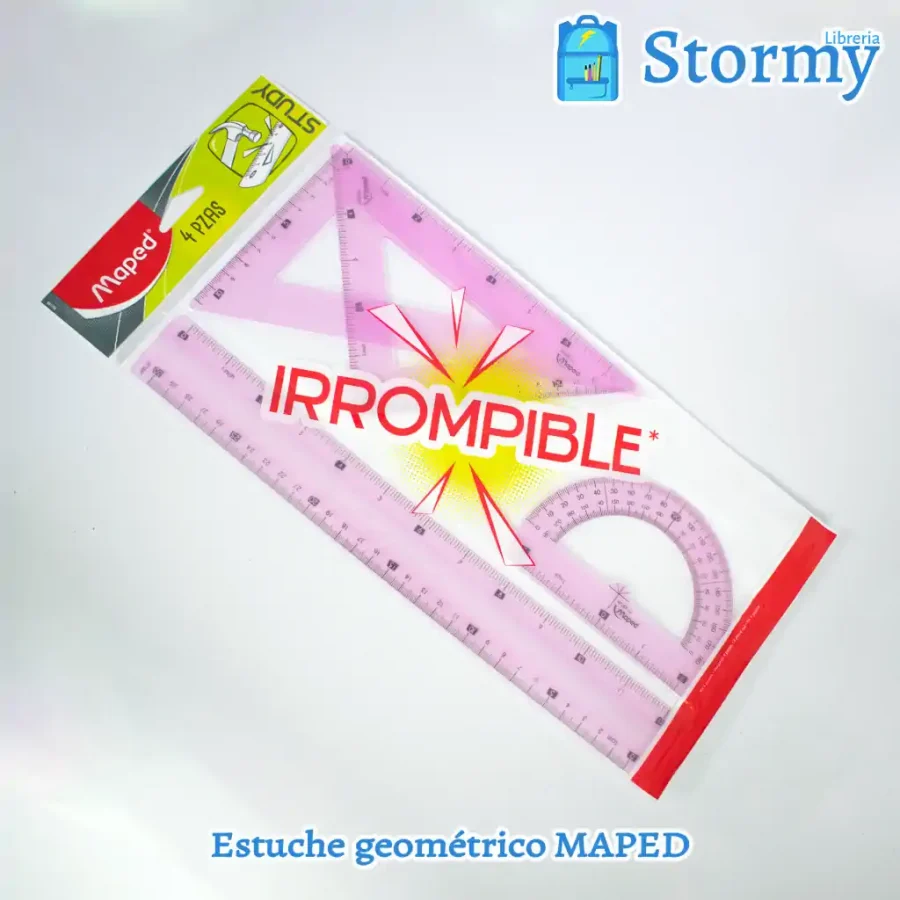 estuche geometrico maped rosa