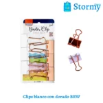 clips blanco con dorado brw