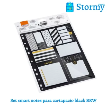 set smart notes para cartapacio black brw