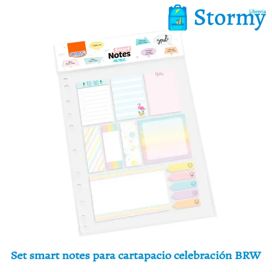 set smart notes para cartapacio celebration brw