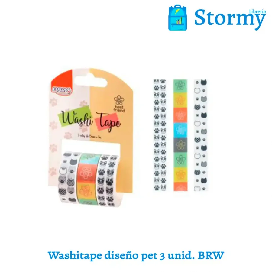 washitape diseño pet 3 unid brw