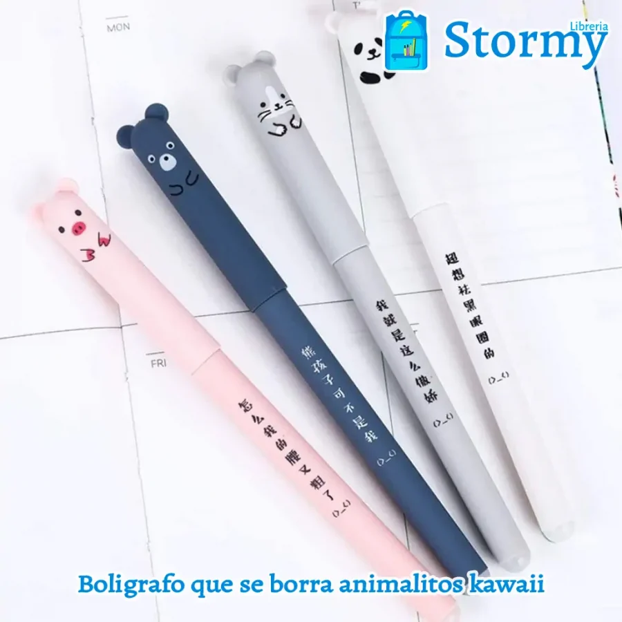 boligrafos que se borra animalitos kawaii