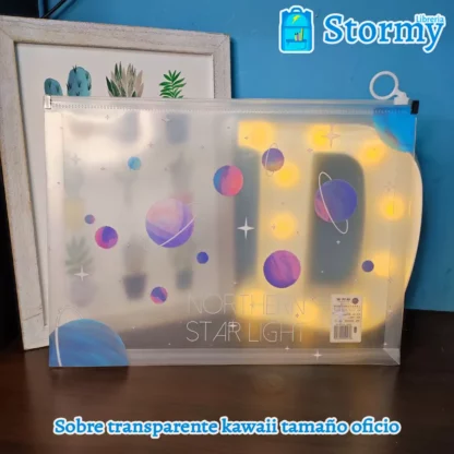 sobre transparente kawaii tamaño oficio1