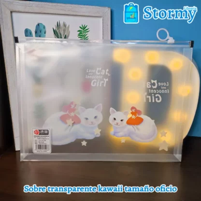 sobre transparente kawaii tamaño oficio2