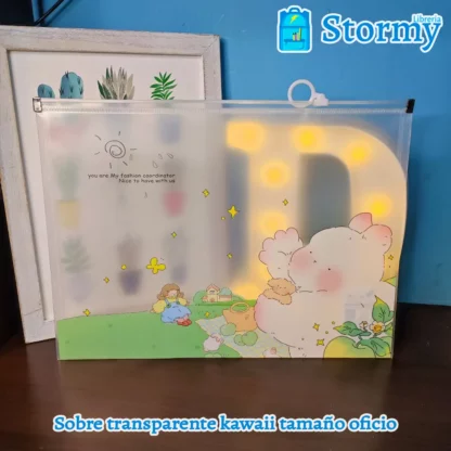 sobre transparente kawaii tamaño oficio3