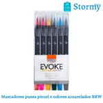 Marcadores punta pincel 6 colores acuarelables BRW