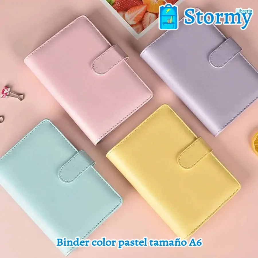 binder color pastel tamaño a6