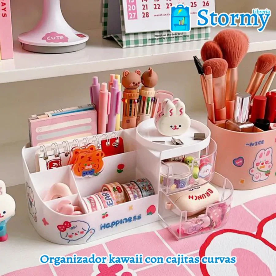 organizador kawaii con cajitas curvas