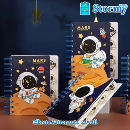 libreta astronauta kawaii