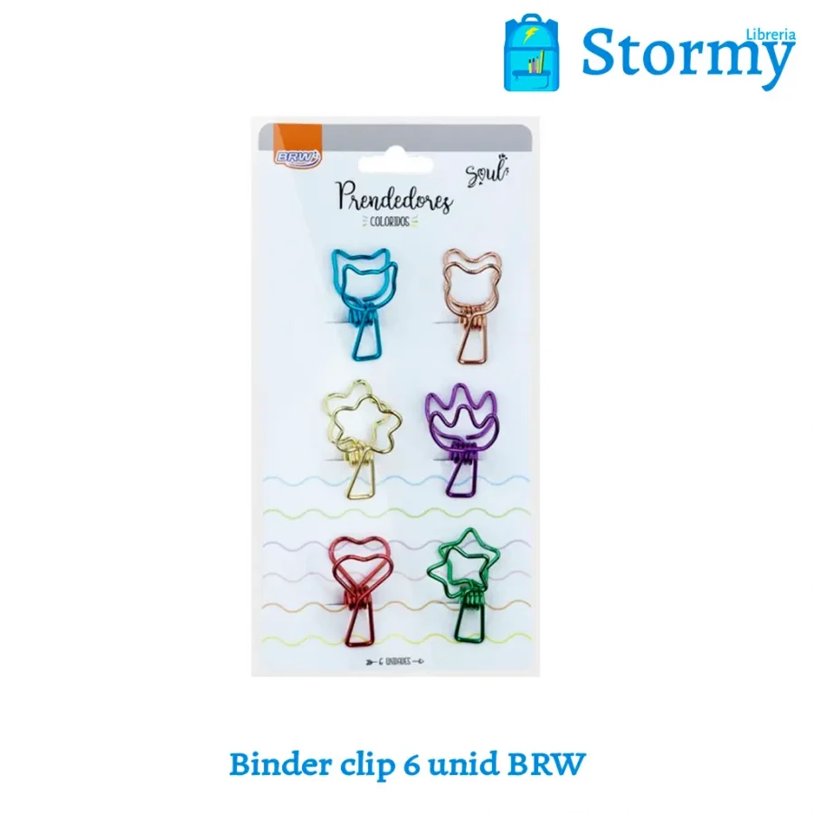 BINDER CLIP 6 UNID BRW