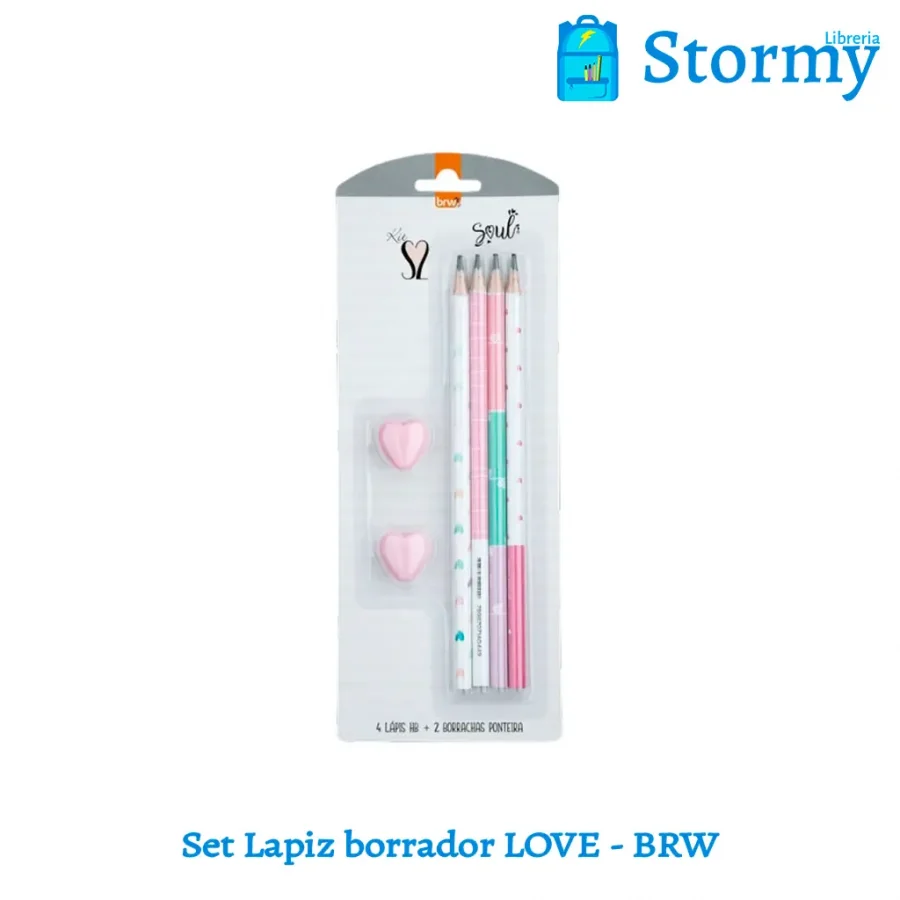 SET LAPIZ BORRADOR LOVE BRW