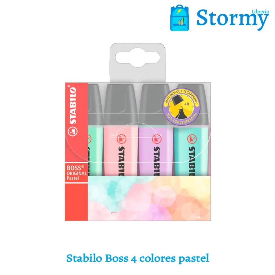 stabilo boss 4 colores pastel