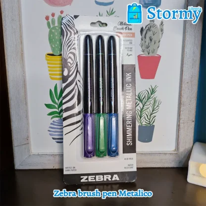 Zebra brush pen Metalico
