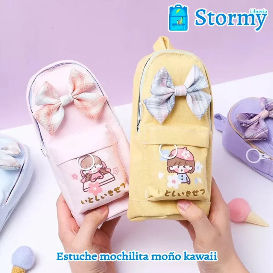 estuche mochilita moño kawaii1