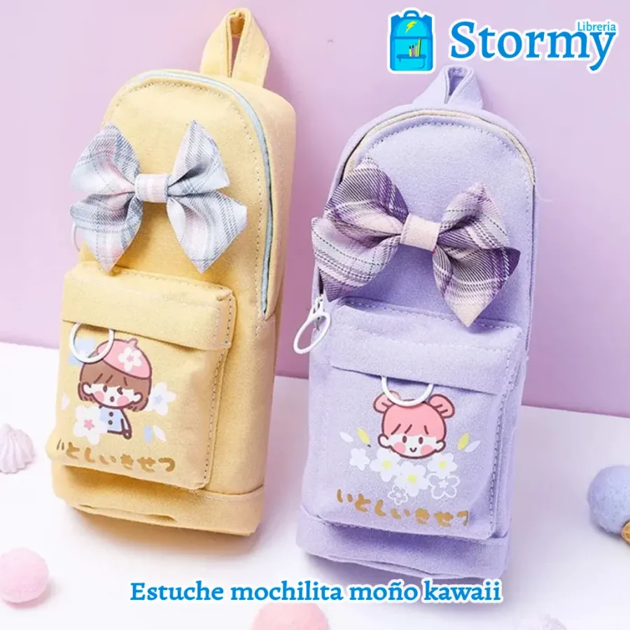 estuche mochilita moño kawaii3