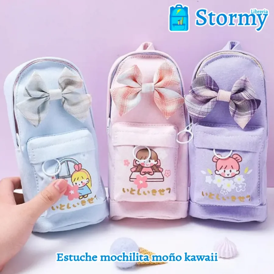 estuche mochilita moño kawaii4