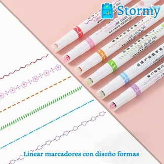 linear marcadores con diseño formas