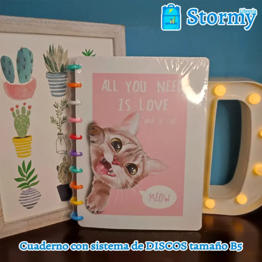 cuaderno con sistema de discos tamaño b5