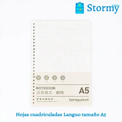 hojas cuadriculadas languo tamaño A5 1