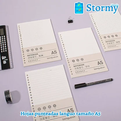 hojas punteadas languo tamaño A5 2