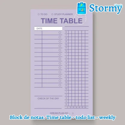 block de notas time table todo list weekly4