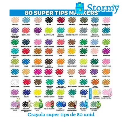 crayola super tips de 80 unid1