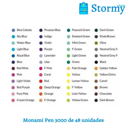 monami pen 3000 de 48 unidades2