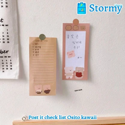 post it check list osito kawaii 3