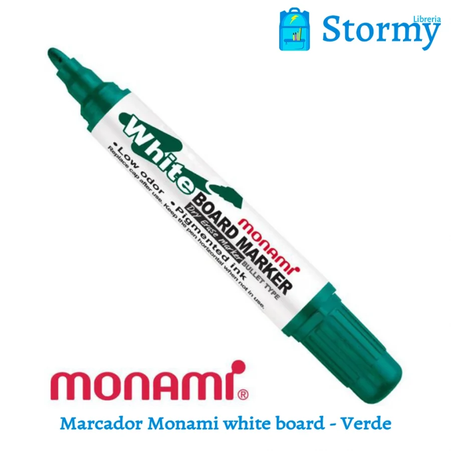 Marcador monami white board verde_