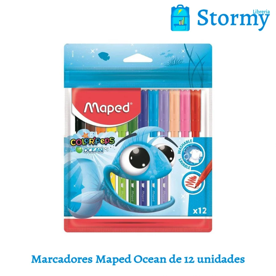 marcadores maped ocean de 12 unidades