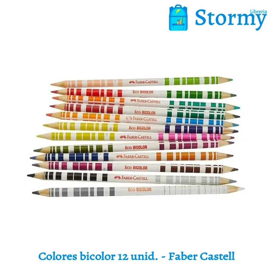 Colores bicolor 12 unid faber castell1