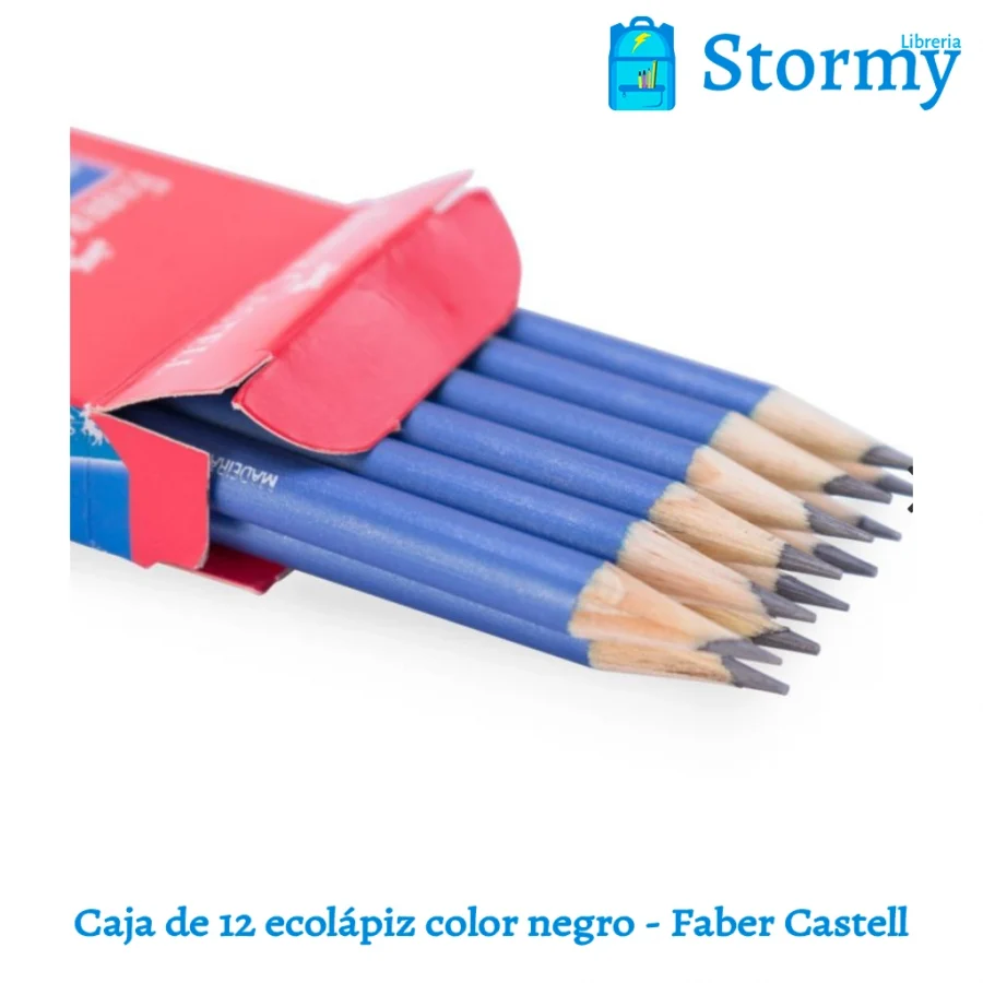 caja de 12 ecolapiz color negro faber castell1