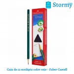 caja de 12 ecolapiz color rojo faber castell